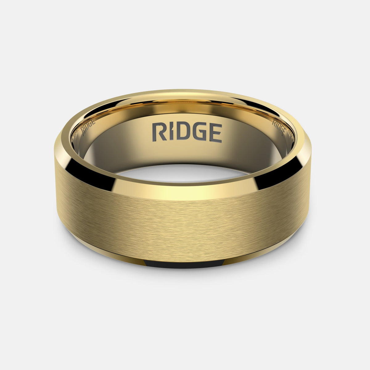 8mm Beveled Ring Set - 24K Gold - Tantalum Carbide