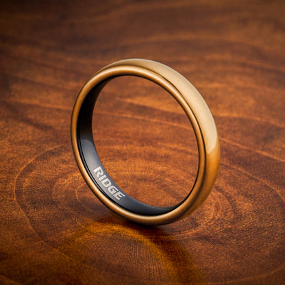 4mm Rounded Ring Set - 24K Gold