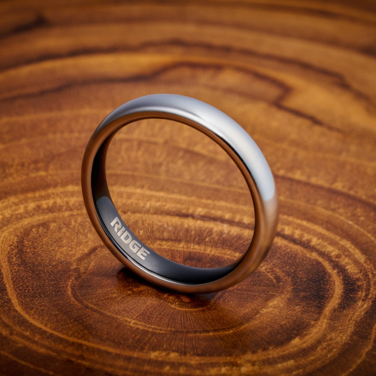 4mm Rounded Ring Set - Platinum