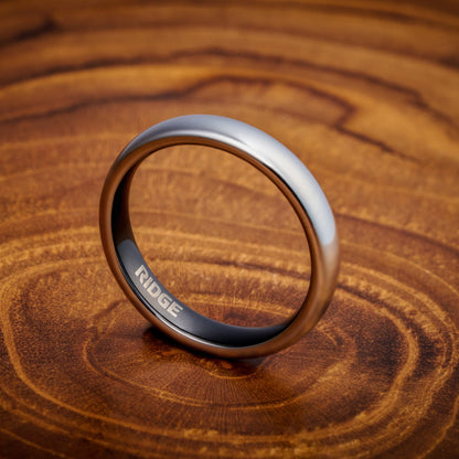 4mm Rounded Ring Set - Platinum