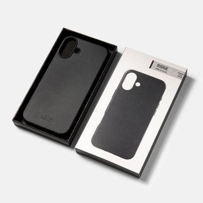 Ridge Phone Case - Midnight Black Leather - iPhone 16 Plus