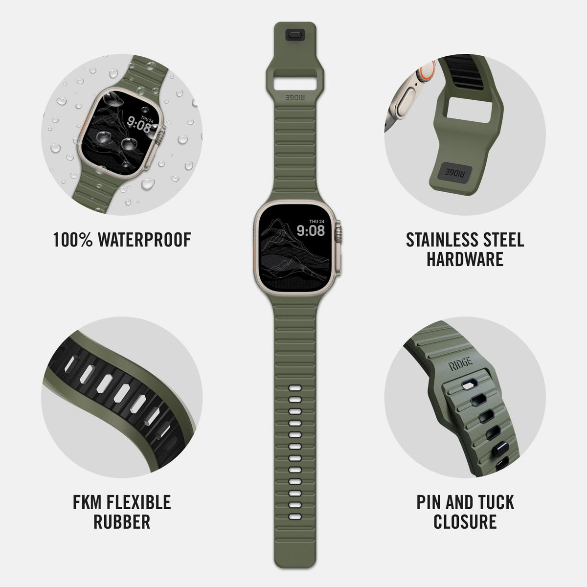 Everyday Watch Strap - Matte Olive - Ultra/46mm