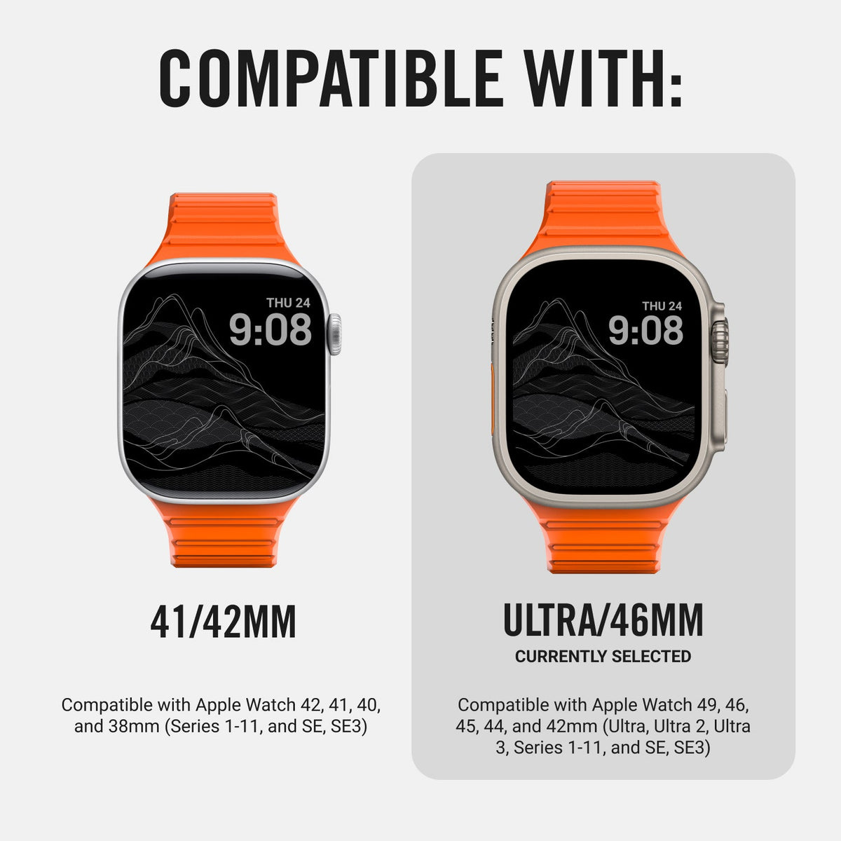 Everyday Watch Straps - Basecamp Orange - Ultra/46mm