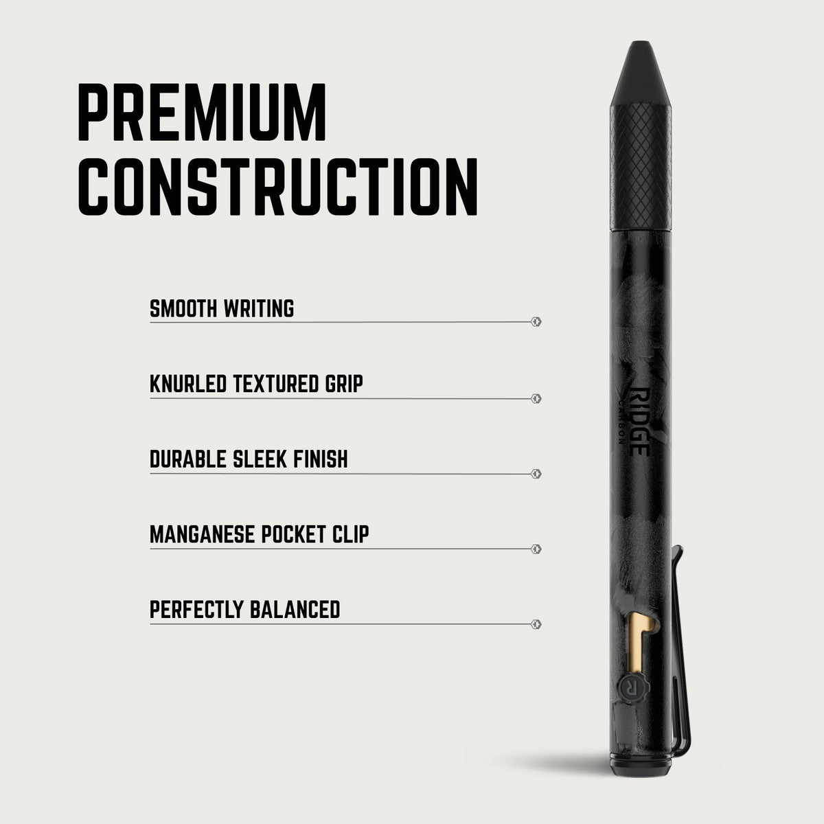 Ridge Bolt Action Pen - Royal Black
