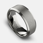8mm Beveled Ring Set - Platinum - Tantalum Carbide
