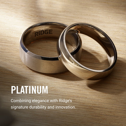 8mm Beveled Ring Set - Platinum - Tantalum Carbide