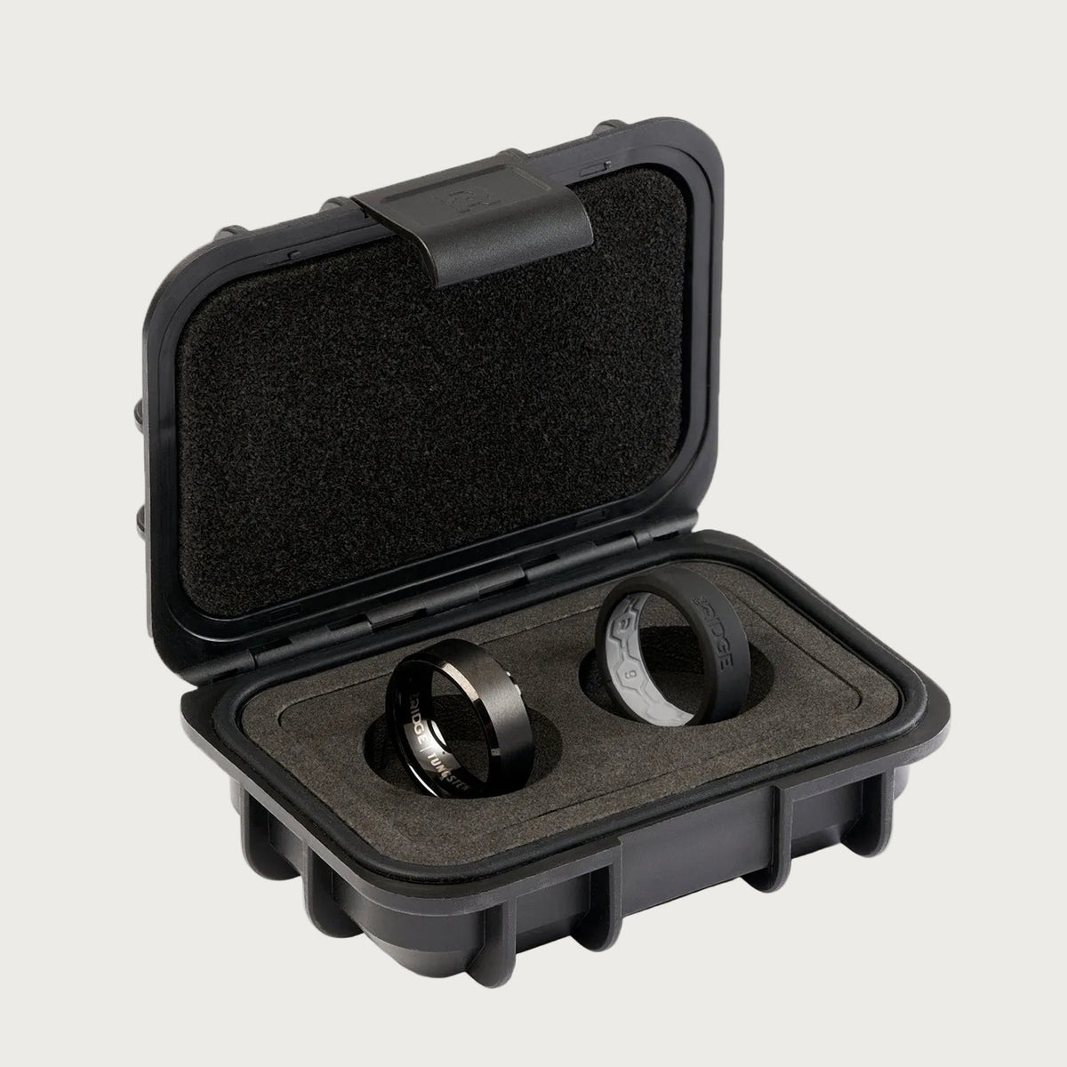 8mm Beveled Ring Set - Royal Black