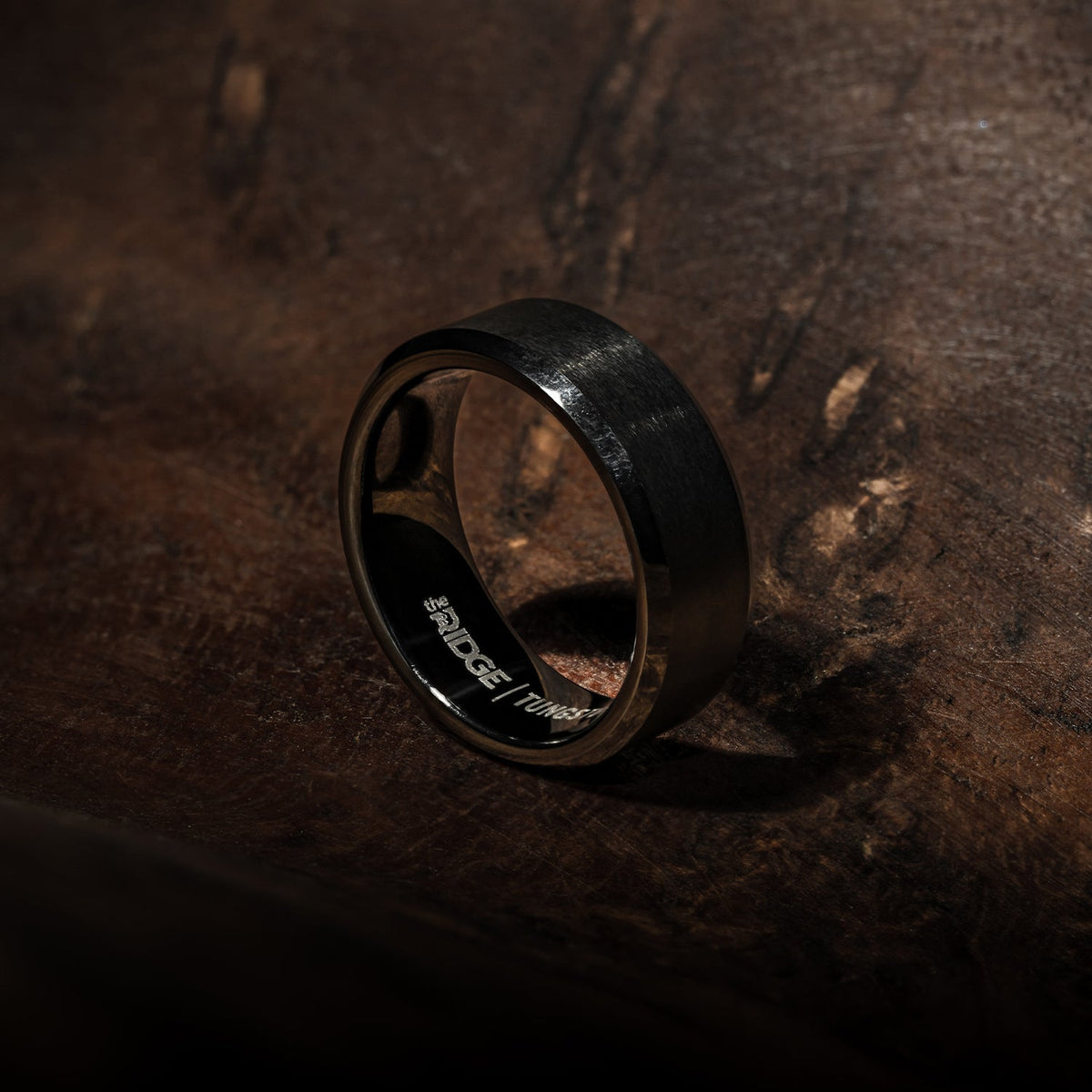 8mm Beveled Ring Set - Royal Black