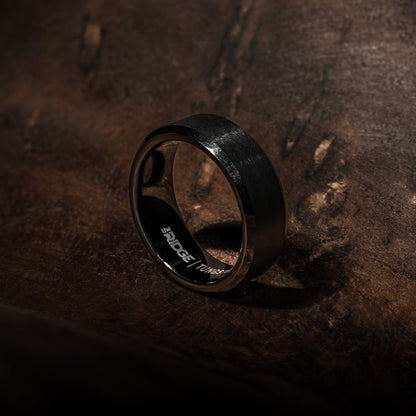 8mm Beveled Ring Set - Royal Black