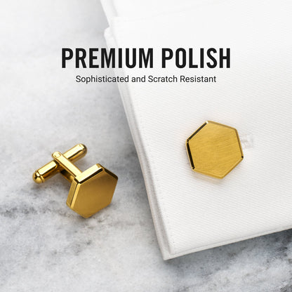 Tie Bar & Cufflinks Kit - 24K Gold