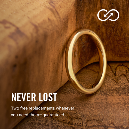 2mm Rounded Ring Set - 14K Yellow Gold