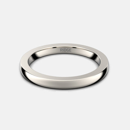 2mm Rounded Ring Set - 14K White Gold