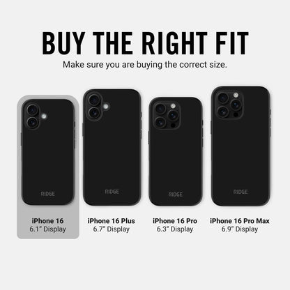 Ridge Phone Case - Matte Black - iPhone 16