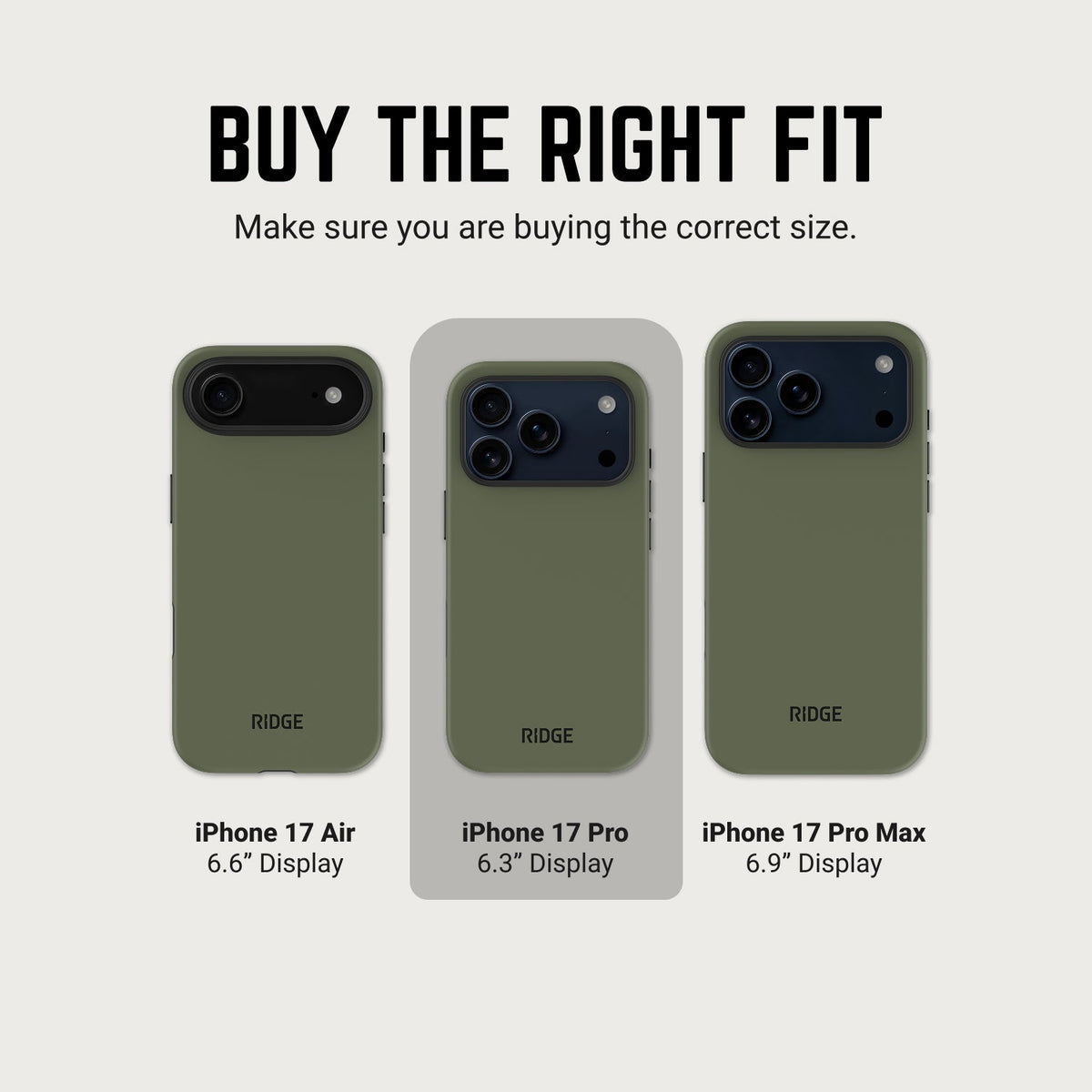 Ridge Phone Case - Matte Olive - iPhone 17 Pro